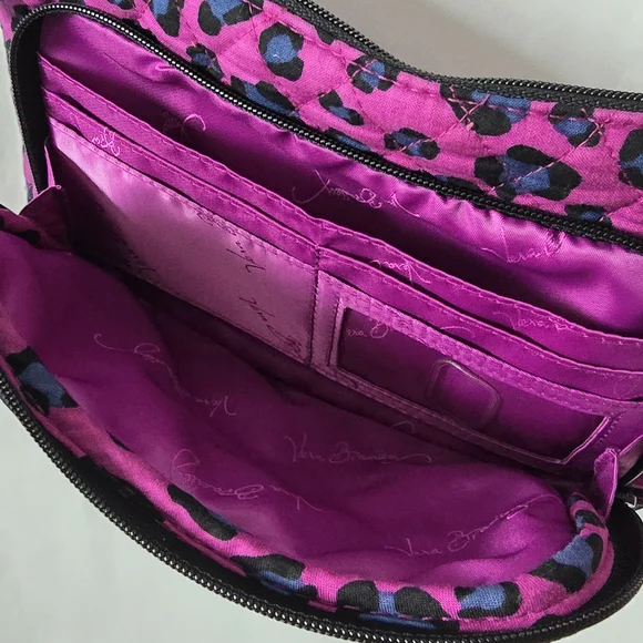 Vera Bradley Little Hipster Crossbody Bag African Violet Leopard Print Bag Purse - Picture 8 of 10
